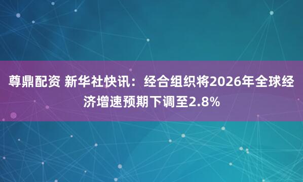 尊鼎配资 新华社快讯：经合组织将2026年全球经济增速预期下调至2.8%
